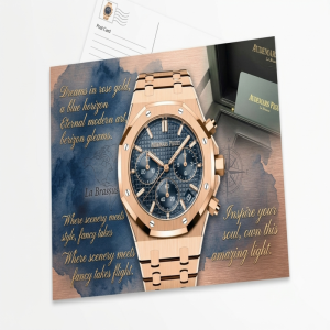Audemars Piguet Royal Oak Chronograph 41mm 18K Pink Gold Blue 'Grande Tapisserie' Dial Ref. 26240OR.OO.1320OR.01
